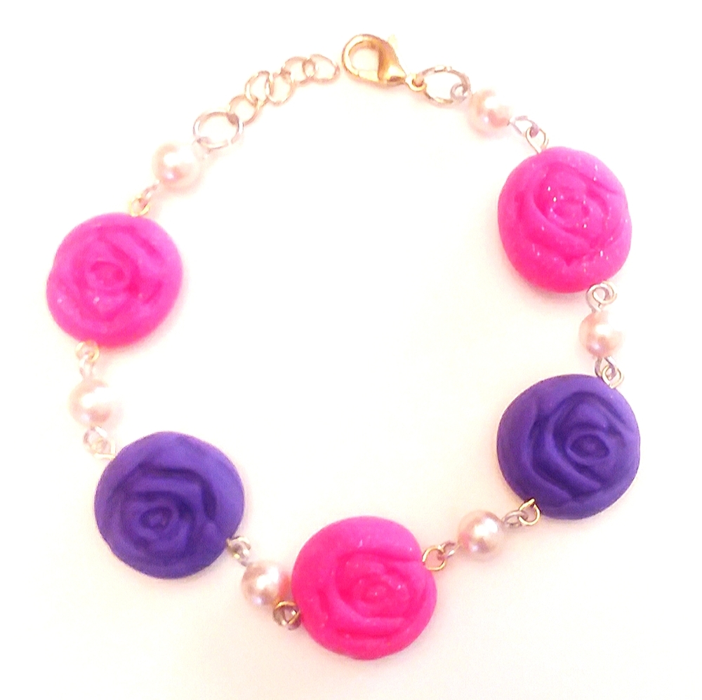 Rose and Pearl Bracelet Custom length